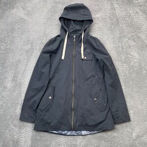 Bridge And Burn Jacket Womens Small Black Cotton Coat Lined Hooded Full Zip